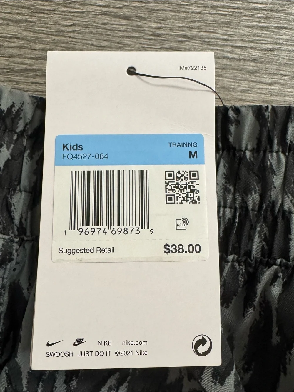 Nike One Kids Animal Print Shorts Size M Dri-Fit Athletic Shorts Grey